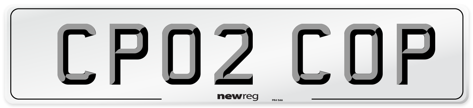 CP02 COP Number Plate from New Reg